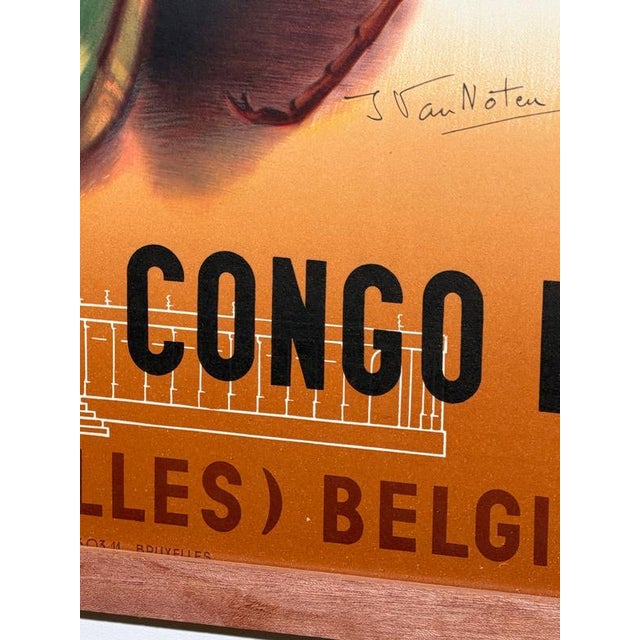 Original vintage affiche issued for the Musée Royal du Congo Belge (now Royal Museum for Central Africa) in Tervuren,...