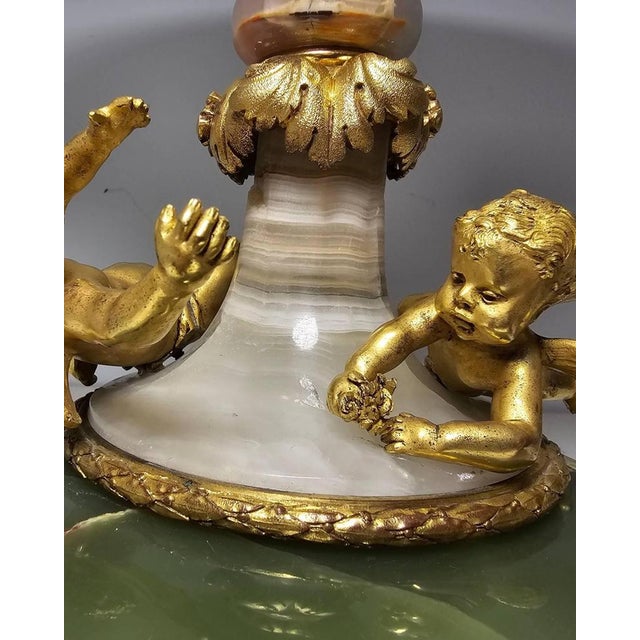 Attributed To Eugène Cornu, gilded bronze agate Et Onyx d'Algérie, centerpiece A French elegant 19th century gilt bronze...