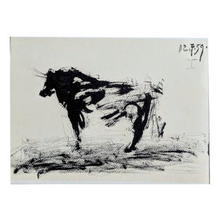 Pablo Picasso, Bull, 1962, Double-Side offset Lithograph For Sale