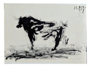 Pablo Picasso, Bull, 1962, Double-Side offset Lithograph