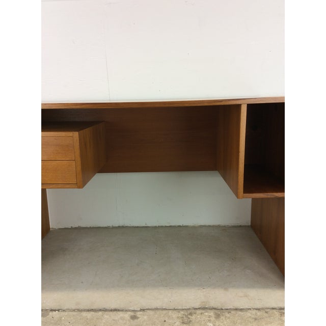 Danish Modern Teak Writing Desk With Two Drawers For Sale - Image 12 of 12