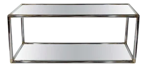 Mid-Century Modern Chrome and Mirror Two-Tier Console Table, Italy C. 1970's