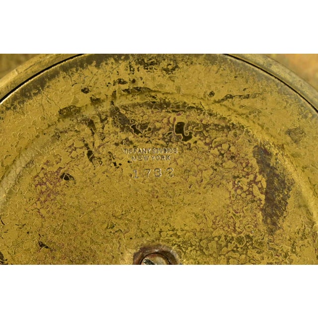 Tiffany Studios New York ‘Sea Anemone’ Bronze Doré Footed Tazza or Compote Dish For Sale - Image 9 of 11