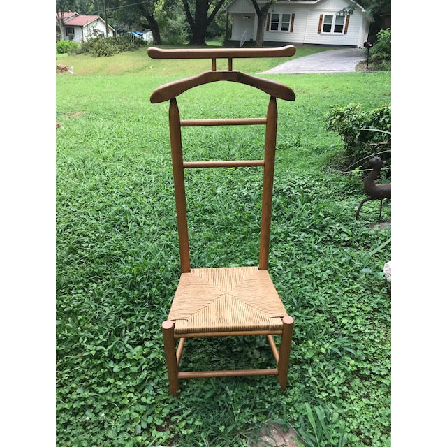 Vintage Men's Valet Chair With Rush Seat Chairish