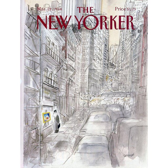 Original vintage New Yorker magazine cover dated March 21, 1988 featuring an Art Gallery theme. Cover illustration by...