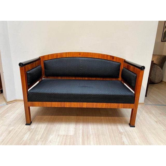 Beautiful straightened neoclassical biedermeier sofa or bench from south germany about 1830. Cherry veneered and solid....