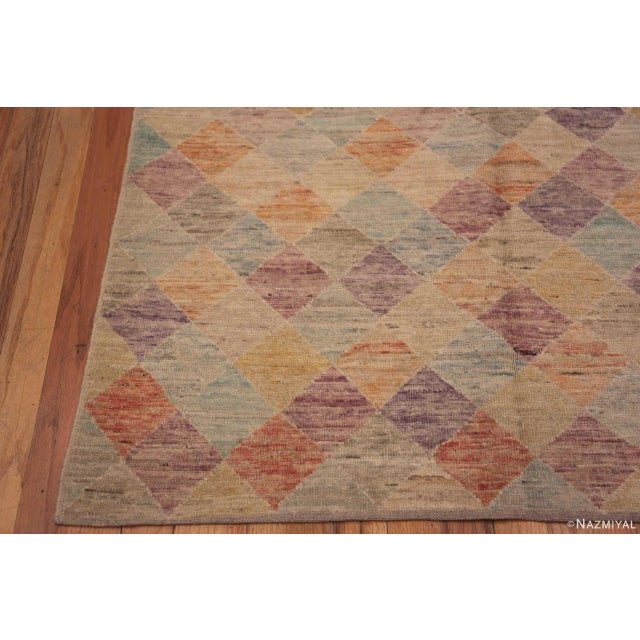 Nazmiyal Collection Colorful Geometric Diamond Contemporary Area Rug For Sale - Image 4 of 4