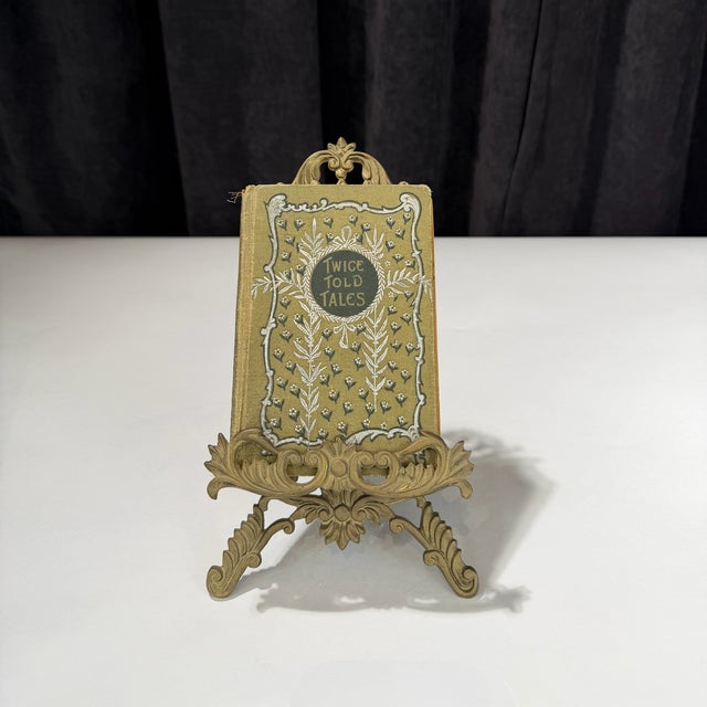 1960s Brass Easel Stand - Ornate Baroque Scrollwork Display Stand For Sale In Baltimore - Image 6 of 9