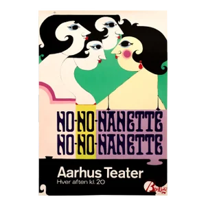1973 Danish Theater Poster - No-No-Nanette, Aarhus Theater