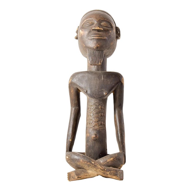 Early 20th Century Pende Seated Male Figure For Sale