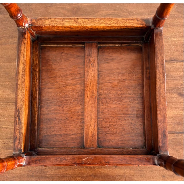 Petite Chinese Chippendale Hardwood Faux Bamboo Drinks Table For Sale - Image 13 of 15