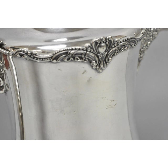 Silver Antique Derby Silver English Victorian Silver Plated Large Warm Water Pitcher For Sale - Image 8 of 18