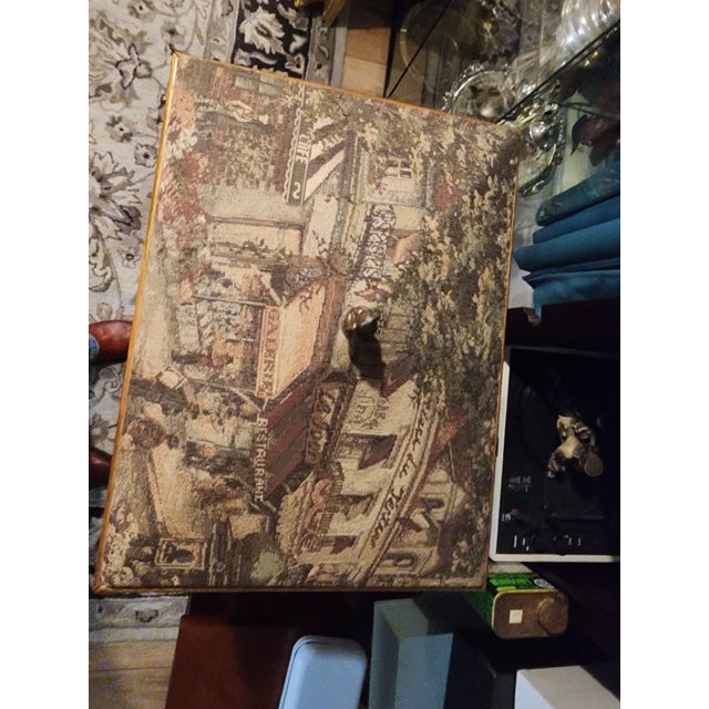 1980s Tapestry-Covered Cabinet – Parisian Scene Motif For Sale - Image 9 of 12