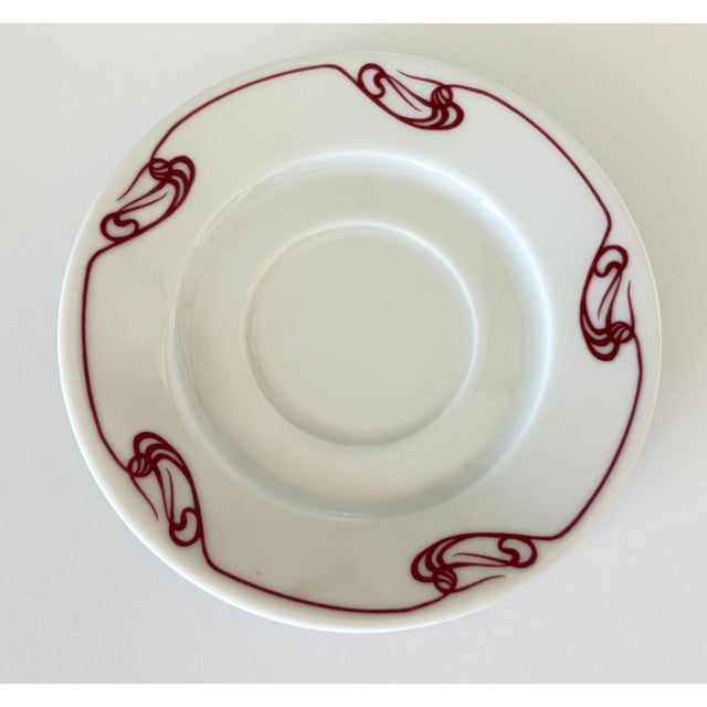 Maxim’s De Paris Porcelain Espresso Cups and Saucers, Set of 2 Art Nouveau Style For Sale - Image 4 of 10