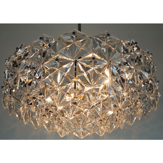 Metal Mid-Century Chandelier in Crystal Glass and Chrome Plated Metal with 66 Glass Prisms from Kinkeldey, 1960s For Sale - Image 7 of 14