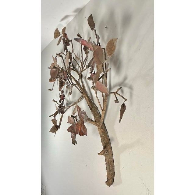 Curtis Jere Mid-Century Modern Brutalist Copper and Brass Tree Branch Wall Sculpture, Circa 1960s For Sale - Image 4 of 12