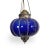 Vintage Blue Glass Pumpkin Pendant Light For Sale - Image 4 of 7