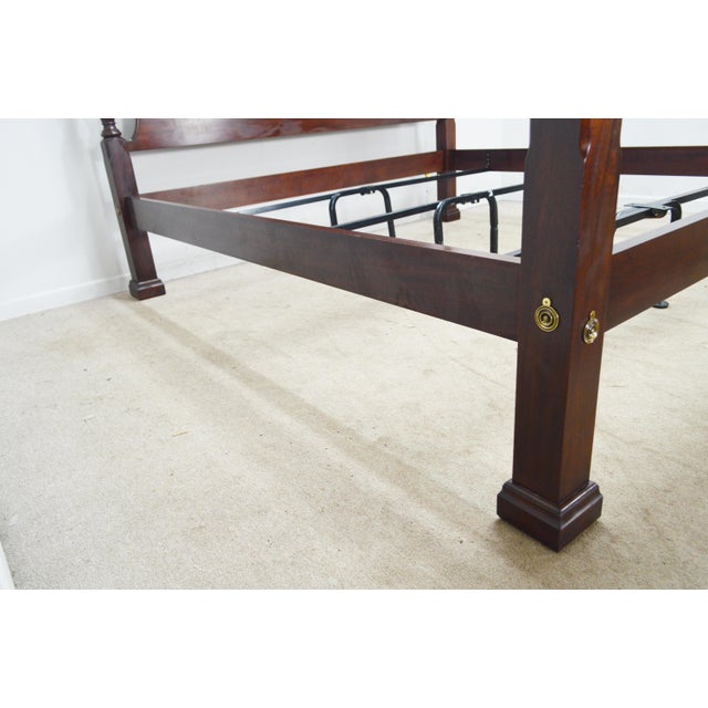 Wood Henkel Harris Mahogany King Rice Poster Bed For Sale - Image 7 of 15