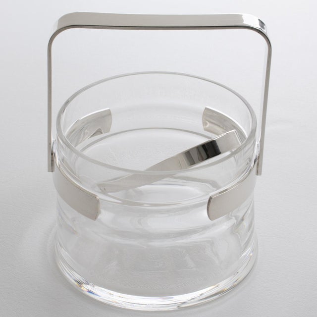 PM Italy Silver Plate and Crystal Ice Bucket by Pm Italy, Circa 1980 For Sale - Image 4 of 12