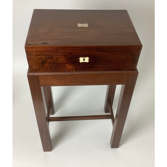Antique 19th c Georgian Mahogany Writing Box on Stand. This stand was made at some point for this box. It is newer than...