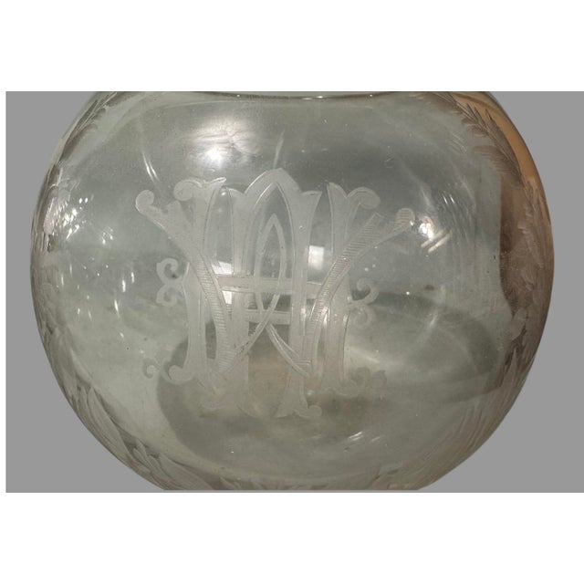 Vintage Hawkes or Steuben Floral Engraved 6" Art Glass Rose Bowl Vase AWH In very good original condition showing some...