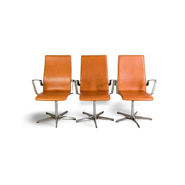 Oxford Office Chairs by Arne Jacobsen for Fritz Hansen, Set of 3 For Sale - Image 14 of 14
