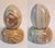 Vintage Carved Soapstone Egg & Rainbow Stone Egg Set of 2 W/ Stands For Sale - Image 10 of 13