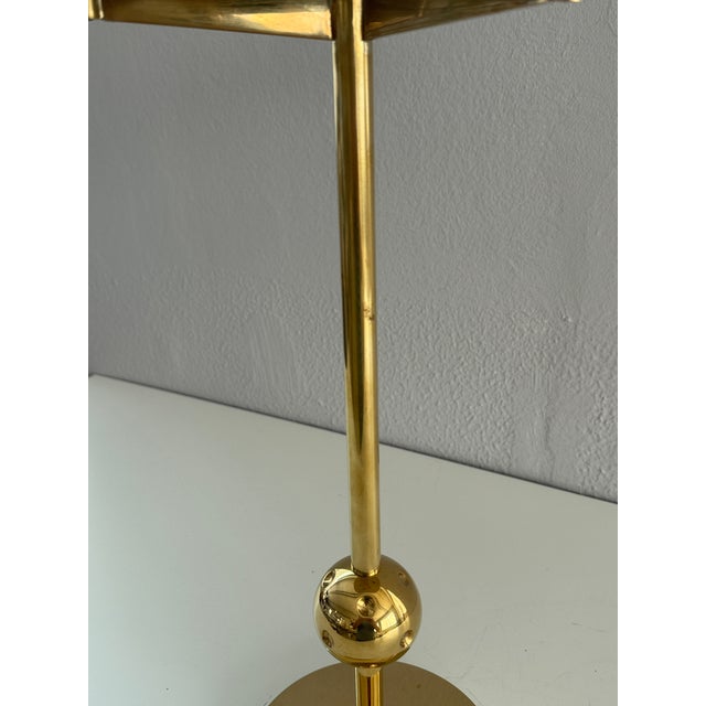 Italian Side Table in Brass and Blue Glass by Osvaldo Borsani for Atelier Borsani Varedo, 1950s For Sale - Image 15 of 17