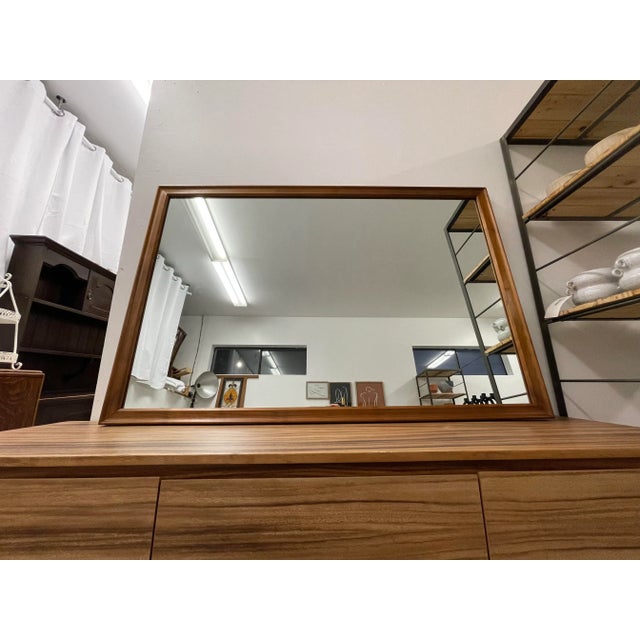 Mid-Century Modern Vintage Wood Framed Drexel Mirror For Sale - Image 3 of 6