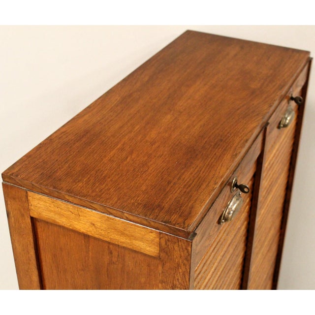 Wood Vintage Filing Cabinet in Oak, 1930s For Sale - Image 7 of 11