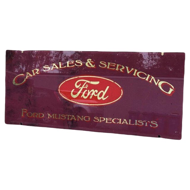 Ford Mustang Glass Garage Shop Sign For Sale