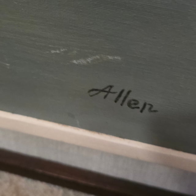 Mid-Century Italian Oil on Canvas Painting Signed Allen For Sale - Image 4 of 10