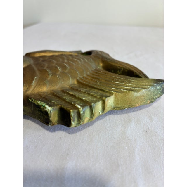 Sculpture Materials Vintage Gold Painted Fish Wall Decor For Sale - Image 7 of 12