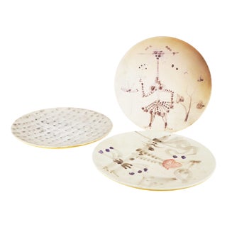 Ornamental Plates attributed to Cuniberti, 1950s, Set of 3 For Sale