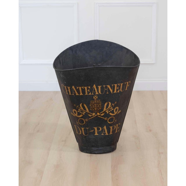 Metal French 20th Century Painted Grape-Picking Hod For Sale - Image 7 of 7