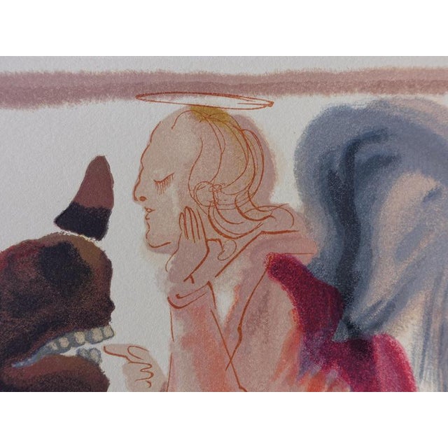 Modern Salvador Dali, Angel and Rhino, Woodcut For Sale - Image 3 of 5