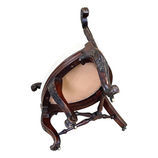 19th Century Antique Mahogany Bürgermeister Desk Chair, 1860 For Sale - Image 5 of 12