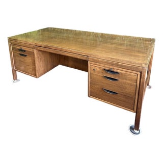 1950s Jens Risom Walnut Executive Desk For Sale