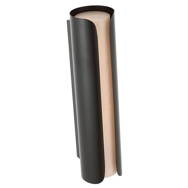 Visual Comfort Anne-Marie Barton for Visual Comfort Signature Armise 29" Sconce in Matte Carbon with Nova Frost For Sale - Image 4 of 9