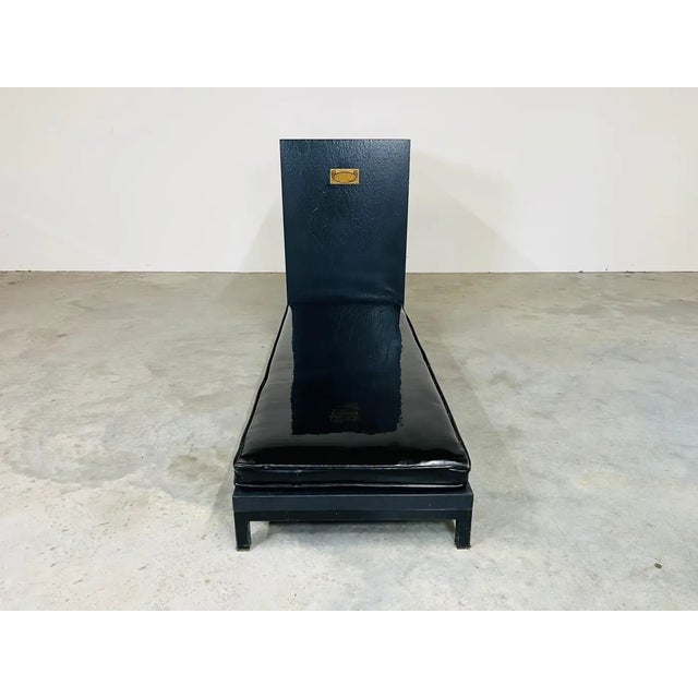 Renzo Rutili Style Yellow and Black Campaign Chest of Drawers With Low Bench For Sale - Image 10 of 10
