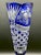Mid-Century Modern Vintage Crystal Cobalt Blue Overlay Cut Crystal Vase from Meissen, 1960s For Sale - Image 3 of 18