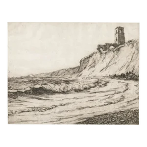 1912 Nelson Dawson Dunwich Coastal Etching