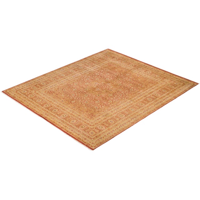 Orange Vintage Moroccan Hand Knotted Wool Area Rug, Orange - 8'2" X 9'9" For Sale - Image 8 of 9