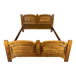 Vintage French Oak King Size Bed For Sale