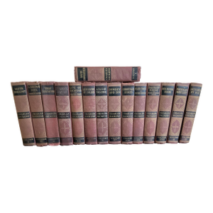 The Works of Charles Dickens Set of 15- Cleartype Edition Books - Antique Red Book