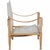 Kaare Klint Safari chair with a frame of ash and armrests of natural leather. The chair is upholstered with canvas fabric...