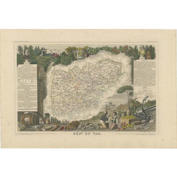 This original hand-colored map is from the "Atlas National Illustré," a work by Victor Levasseur, a French geographer and...