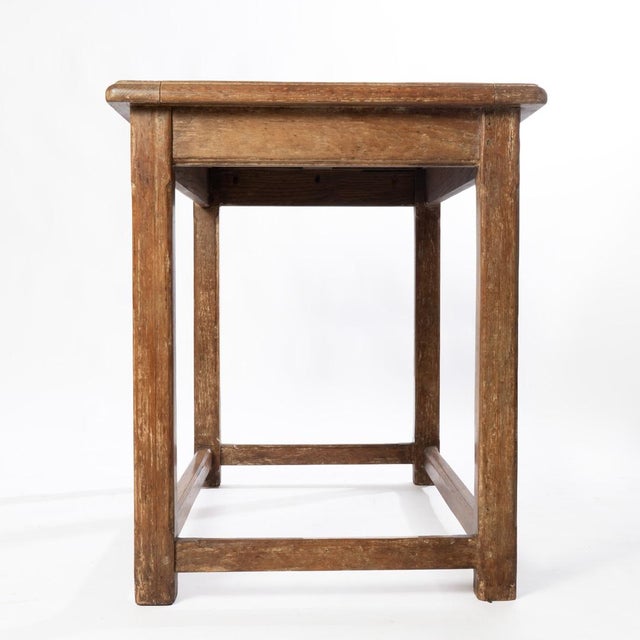 Late 20th Century Rustic Distressed Finish Oak Farmhouse Table For Sale - Image 11 of 11
