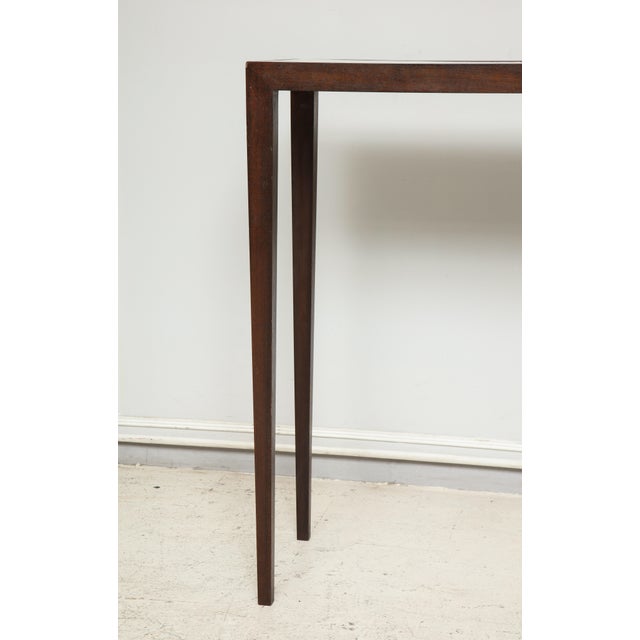 Jean-Michel Frank Bespoke Parchment Top Mahogany Console Table For Sale - Image 4 of 10