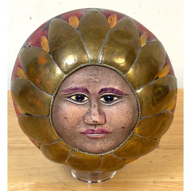 Modern Bustamante School Mexican Sun Sculpture on Lucite Stand For Sale - Image 3 of 12